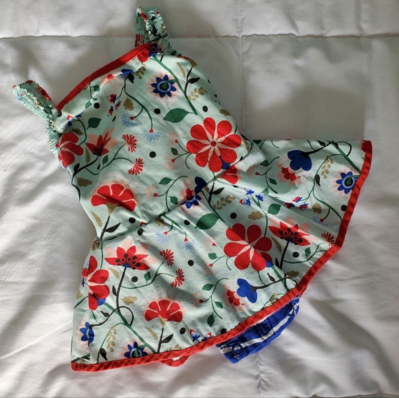 Matilda Jane Other - Baby girls Matilda Jane romper. 3-6 months. Flowers and stripes. Ruffles.